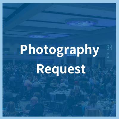 A button that leads to a landing page with information and a request form for all Event Photography Request needs.